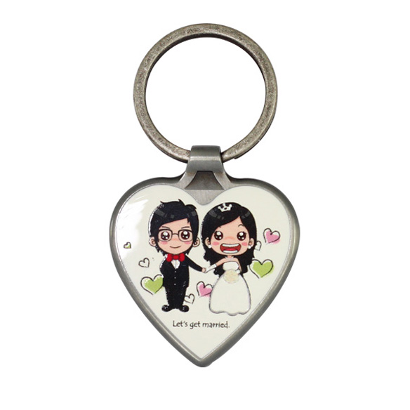 Fashion Heart-Shaped Metal Keyring is antique plated.