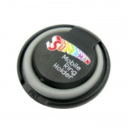 The black ring holder for mobile phone with grey ring and custom logo