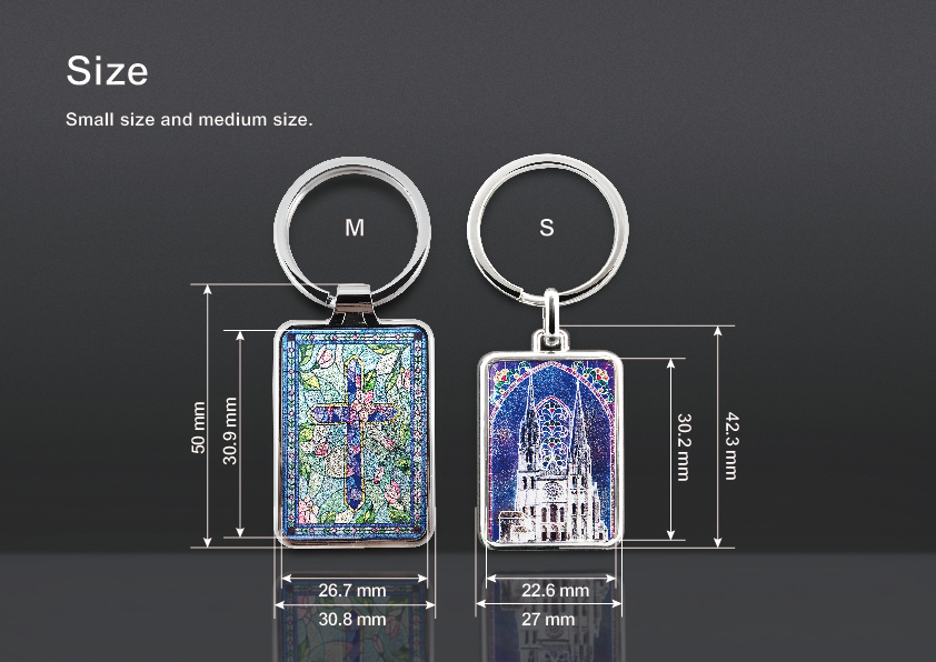 The accurate size of SIMPLE ZINC ALLOY RECTANGULAR PROMOTIONAL KEYRING
