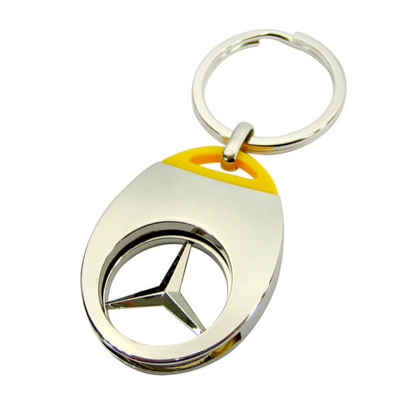 The custom coin keychain is made of zinc alloy