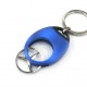 You can put a coin in a blue coin keychain.