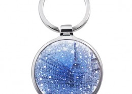 Custom Metal Keyring with Snow Flake picture in paris