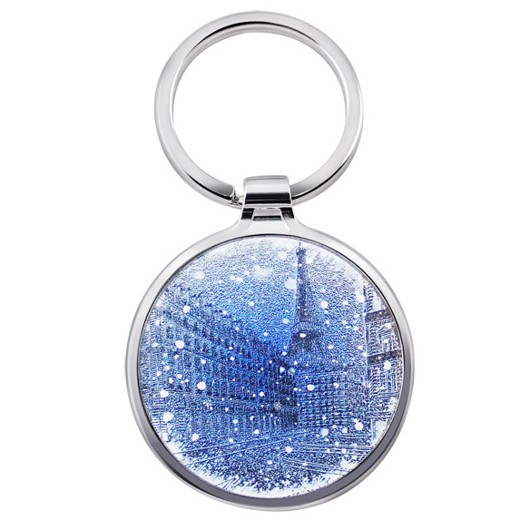 Custom Metal Keyring with Snow Flake picture in paris