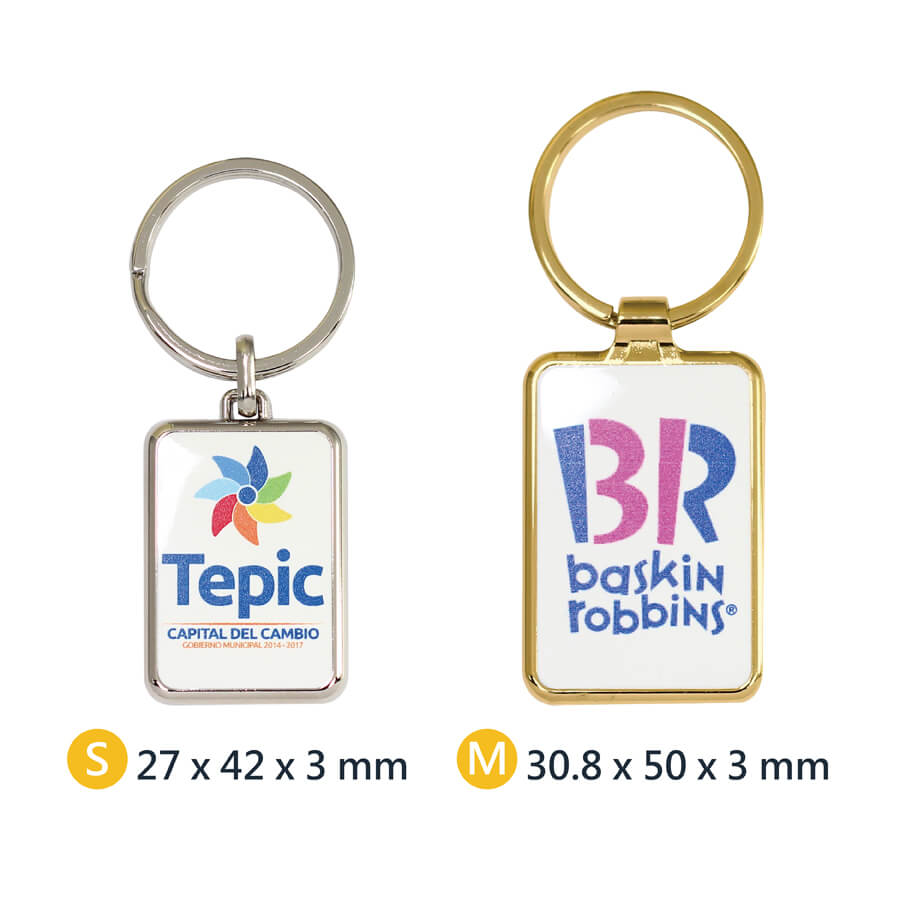 The small and medium size of SIMPLE ZINC ALLOY RECTANGULAR PROMOTIONAL KEYRING
