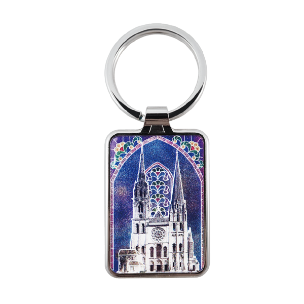 zinc alloy keyring with a church in paris