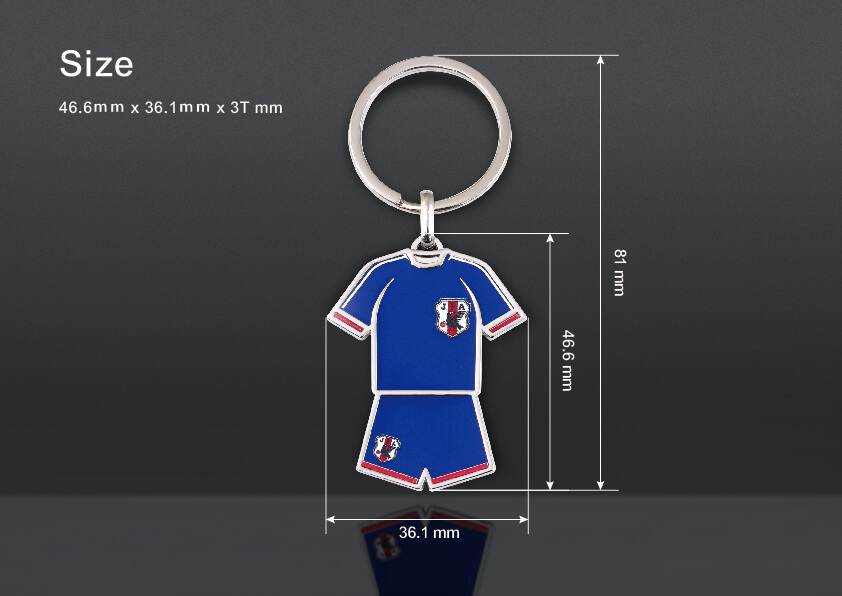 The size of Metal Soccer Jersey Shape Keyring