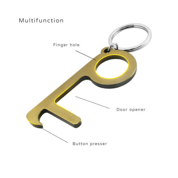 No-Touch Metal Door Opener Keychain