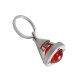 The plastic ball of Advertising 3D Triangular Cone Keychain can be customized with different colors.