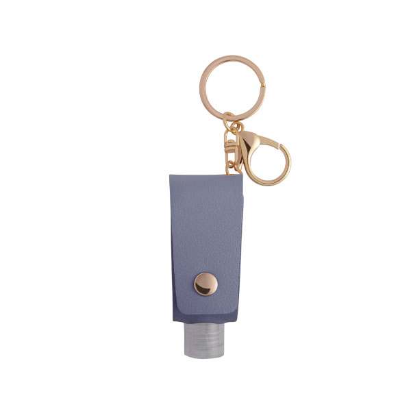 The front side of Portable Squeeze Bottle With Leather Keychain
