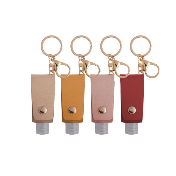 Warm colors options-Portable Squeeze Bottle With Leather Keychain
