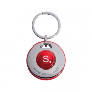 The front side of Laser Engraving Custom Round Plastic Ball Keychain