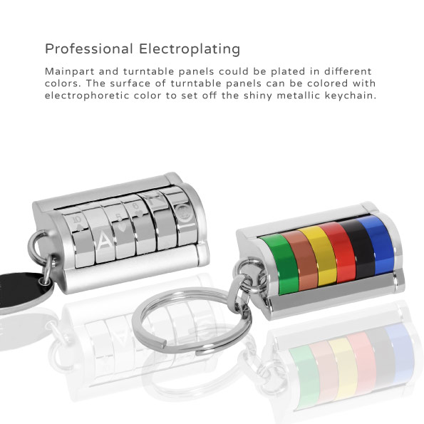 Electroplating different colors on Colorful Advertisement Keychain