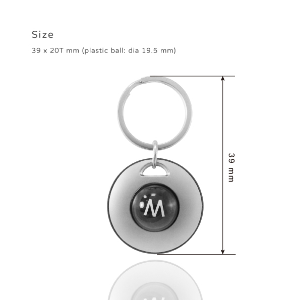 The size of The Description Of Laser Engraving Custom Round Plastic Ball Keychain