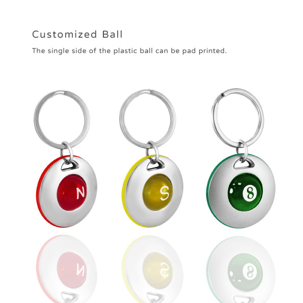 Print the number or character on Laser Engraving Custom Round Plastic Ball Keychain