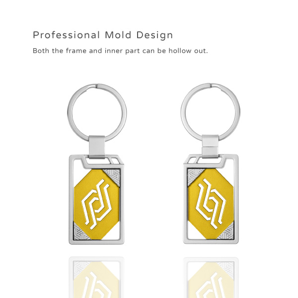 Rectangle Cut Out Custom Keychain-Professional Mold Design