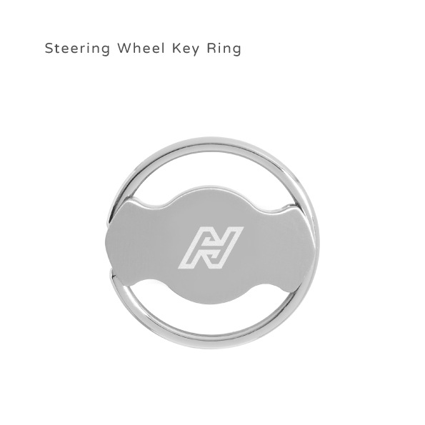Steering Wheel Laser Engraving Logo Keychain