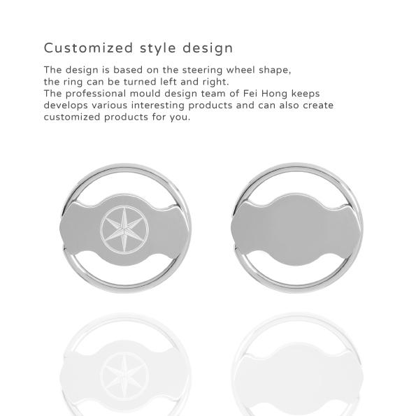 Steering Wheel Laser Engraving Logo Keychain- Customized Style Design