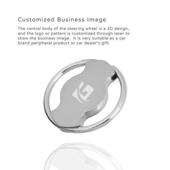 Steering Wheel Laser Engraving Logo Keychain- Customized Business Image