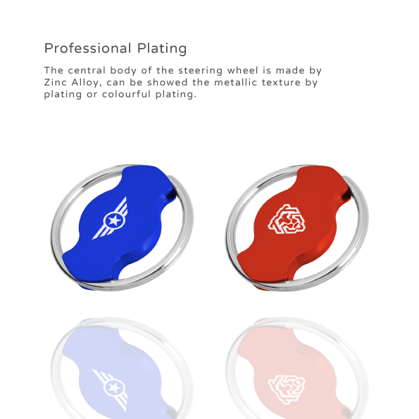 Steering Wheel Laser Engraving Logo Keychain- Professional Plating