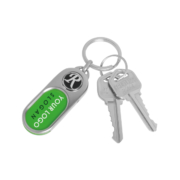 Customized Embossed Logo Promotional Keyring with two key rings