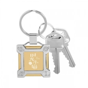 Personalized Square Laser Logo Keychain with Concave design Surface