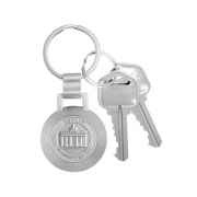 Round Custom Keychain With Bottle Opener with two keys.