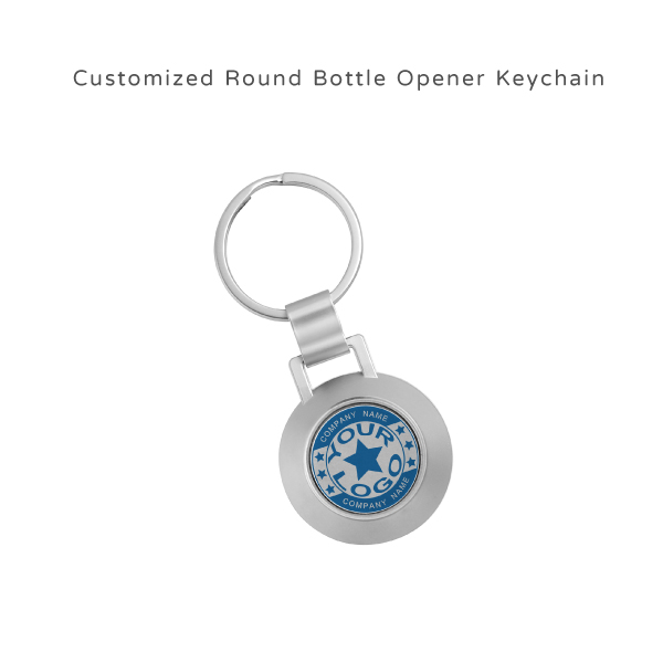 Round Custom Keychain With Bottle Opener
