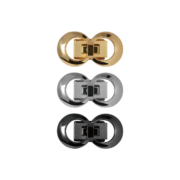 The Eight Shaped Metal Bag Buckle can be plated in a variety of colors.