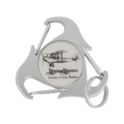 Your logo can be printed on the middle side of the Triangle Multi Function Keychain.