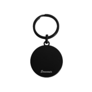 Print your logo on the back side of round frame keychain.