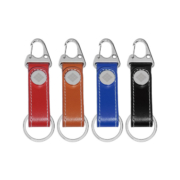 Several colors are available for the Manly Style Carabiner Shaped Leather Keyring.