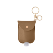 The bottle is elegantly wrapped in leather keychain.