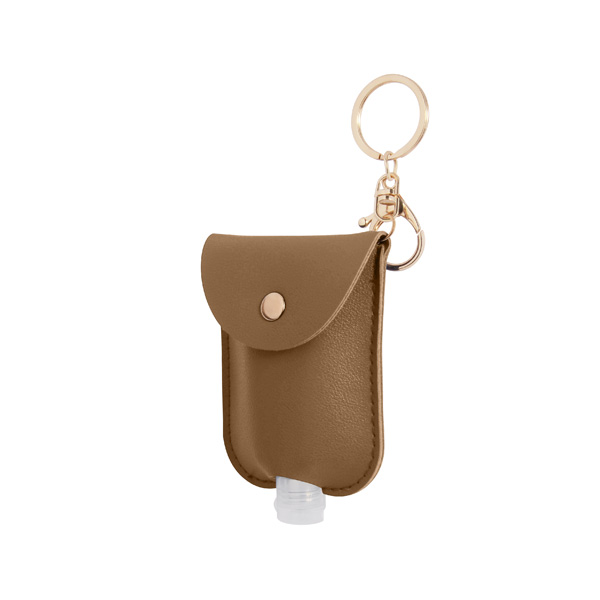 鑰匙圈皮套組可藉由金屬環輕鬆掛上包包。