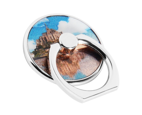 Round Metal Rotating 360° Phone Finger Ring with custom logo or pattern