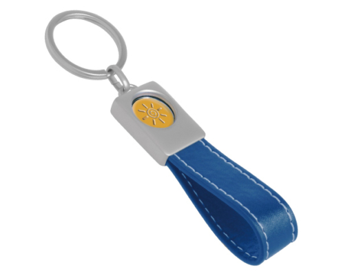 Customize the logo on the keyring's metal part and have the relief design.