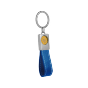 Several colors are available for the Square-Headed Logo Leather Keyring.