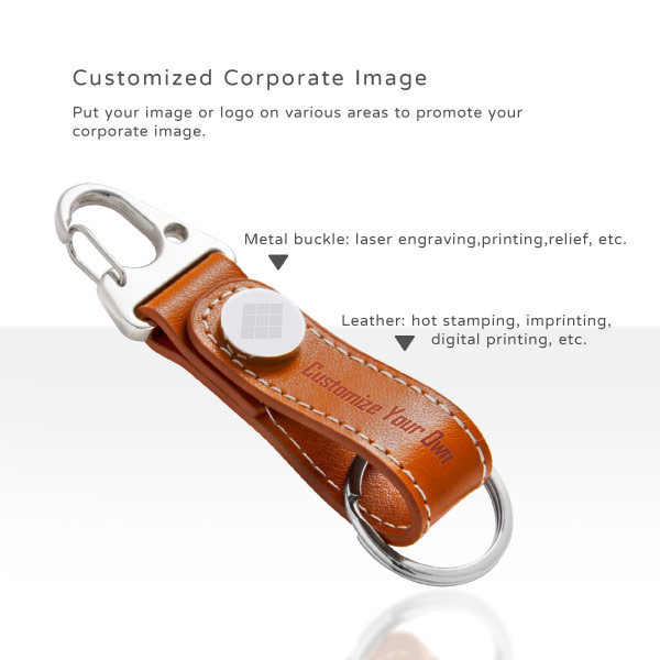 Large custom space on Manly Style Carabiner Shaped Keyring
