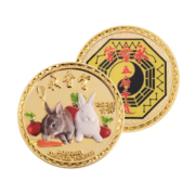 Both sides of 2023 Chinese New Year Rabbit Metal Coin