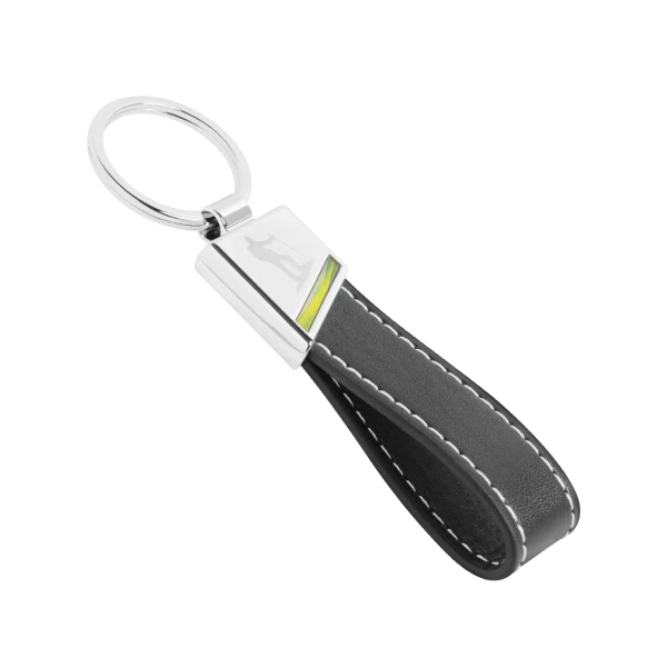 Custom your LOGO with Asymmetric Sleek Leather Keychain (Glitter Digital Printed)